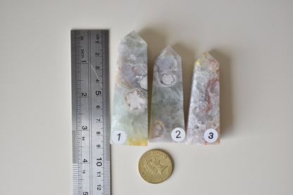 Natural Green Druzy Flower Agate Point