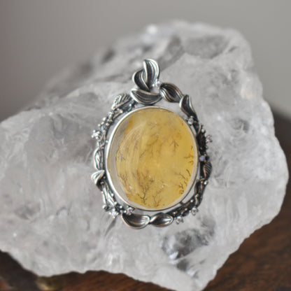 Dendritic Quartz Sterling Sliver Pendant （L）