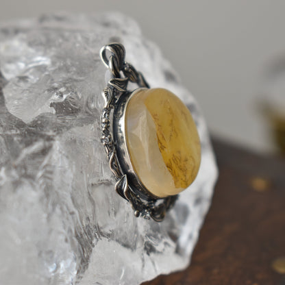 Dendritic Quartz Sterling Sliver Pendant （L）