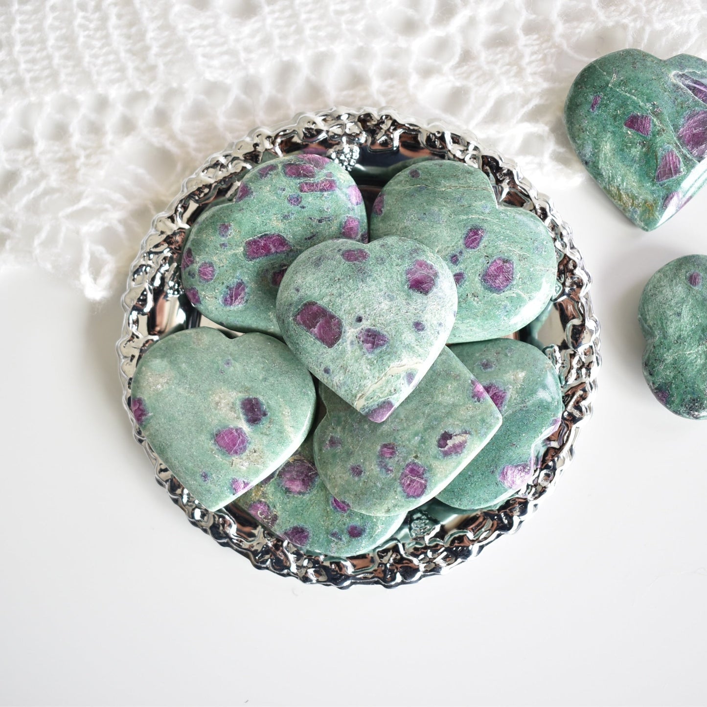Ruby in Fuchsite Heart