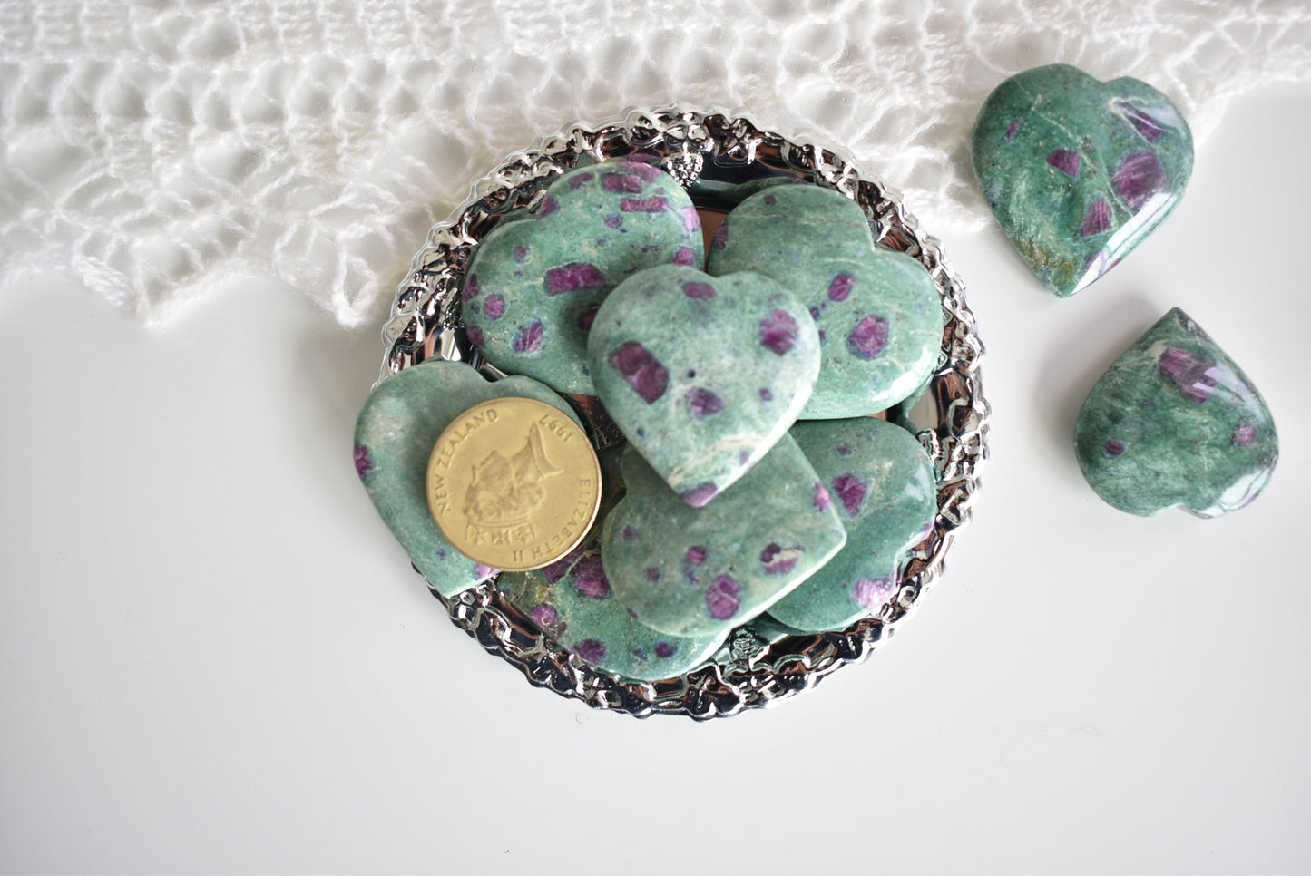 Ruby in Fuchsite Heart