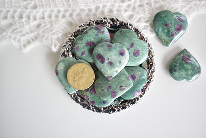 Ruby in Fuchsite Heart