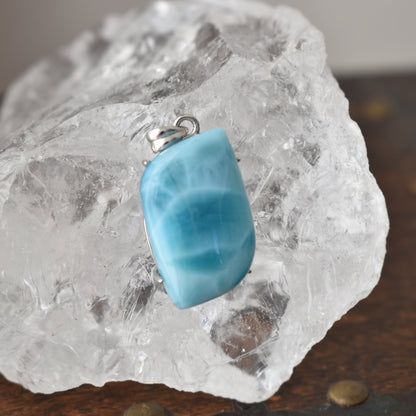 Larimar Pendant Sterling Sliver Pendant