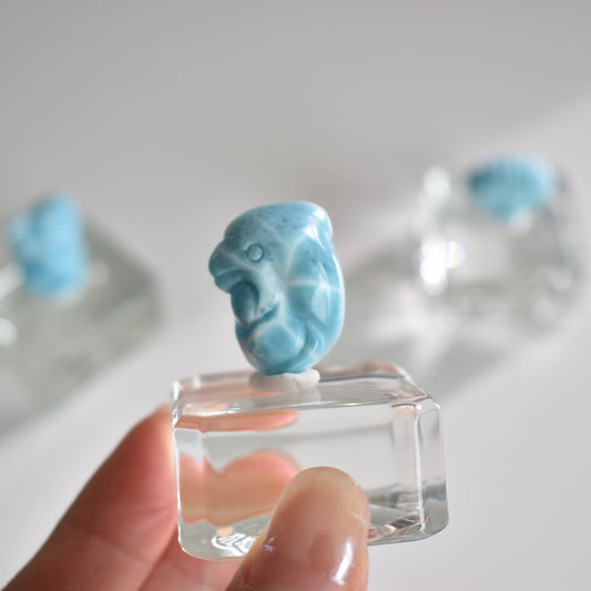 Premium Quality Larimar Dolphin Carving