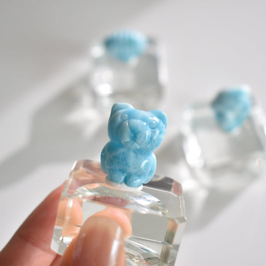 Premium Quality Larimar Bear Carving