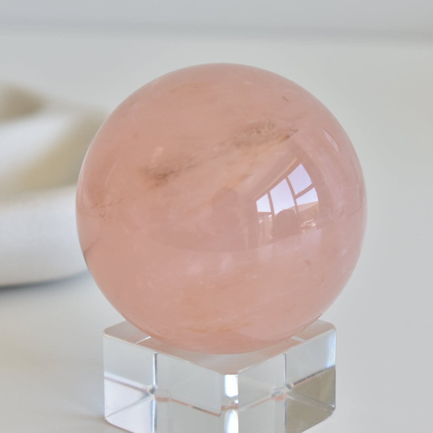 Asterism (star) Rose Quartz Sphere with dendritic #1