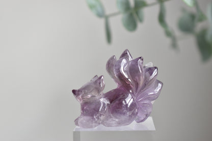 Amethyst Fox Carving