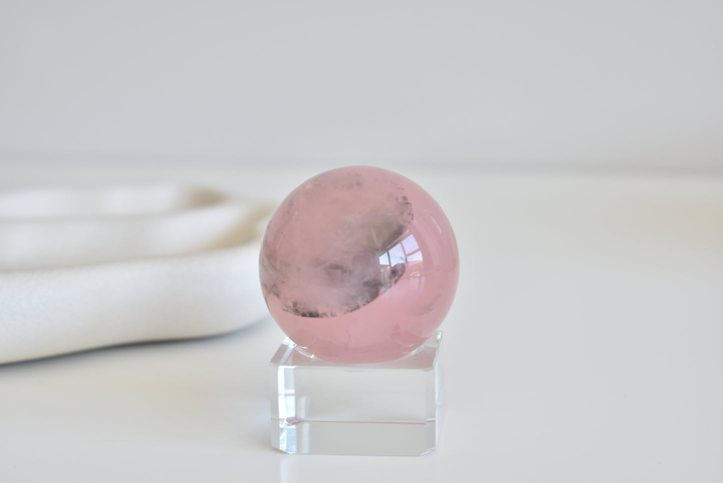 Asterism (star) Rose Quartz Sphere with Hematite Inclusions#2