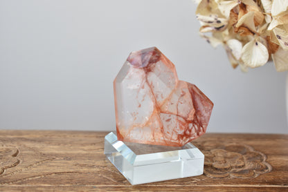 Fire (Hematoid) Quartz Facet Heart #1