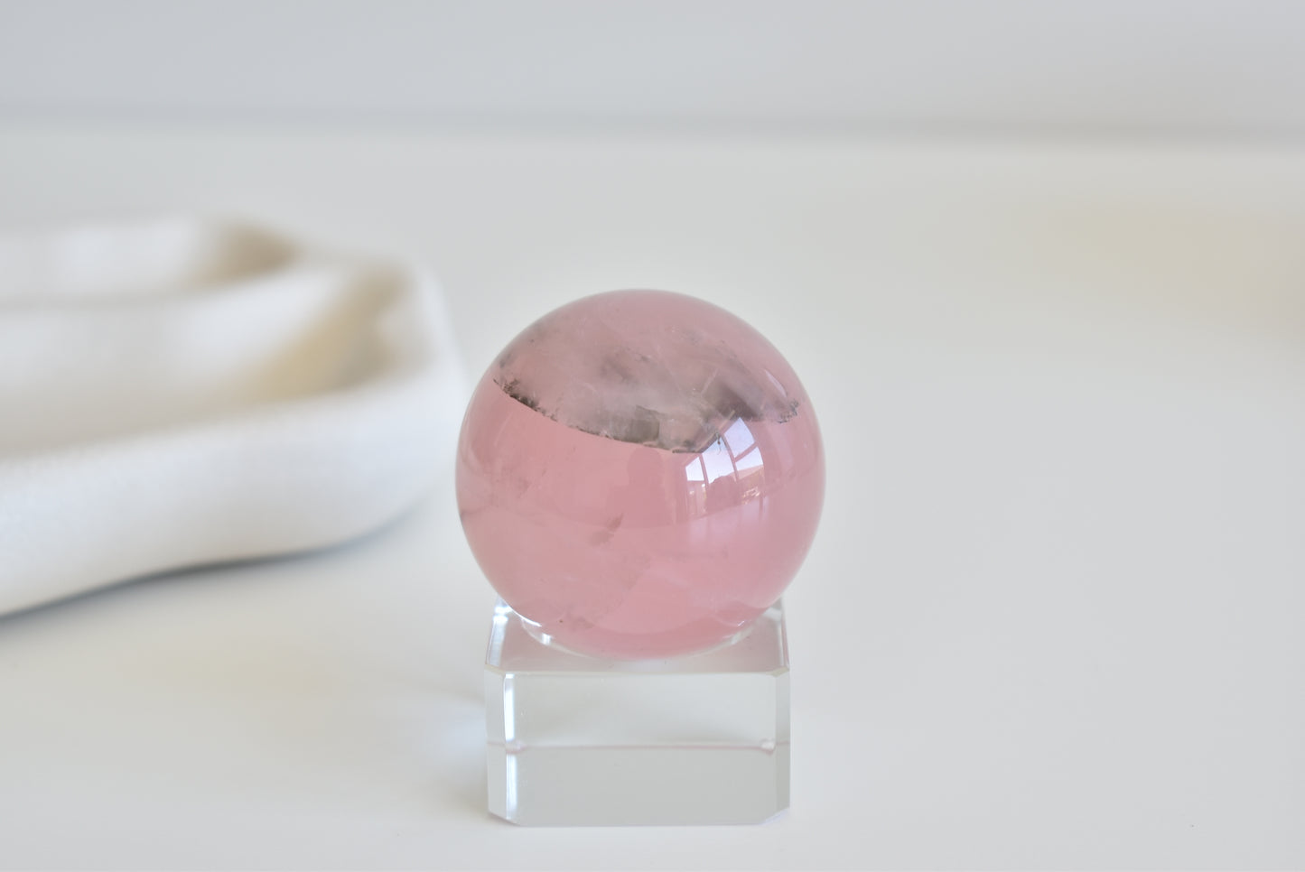 Asterism (star) Rose Quartz Sphere with Hematite Inclusions#2