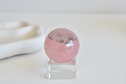 Asterism (star) Rose Quartz Sphere with Hematite Inclusions#2