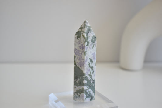 Purple Green Sodalite Point 110g