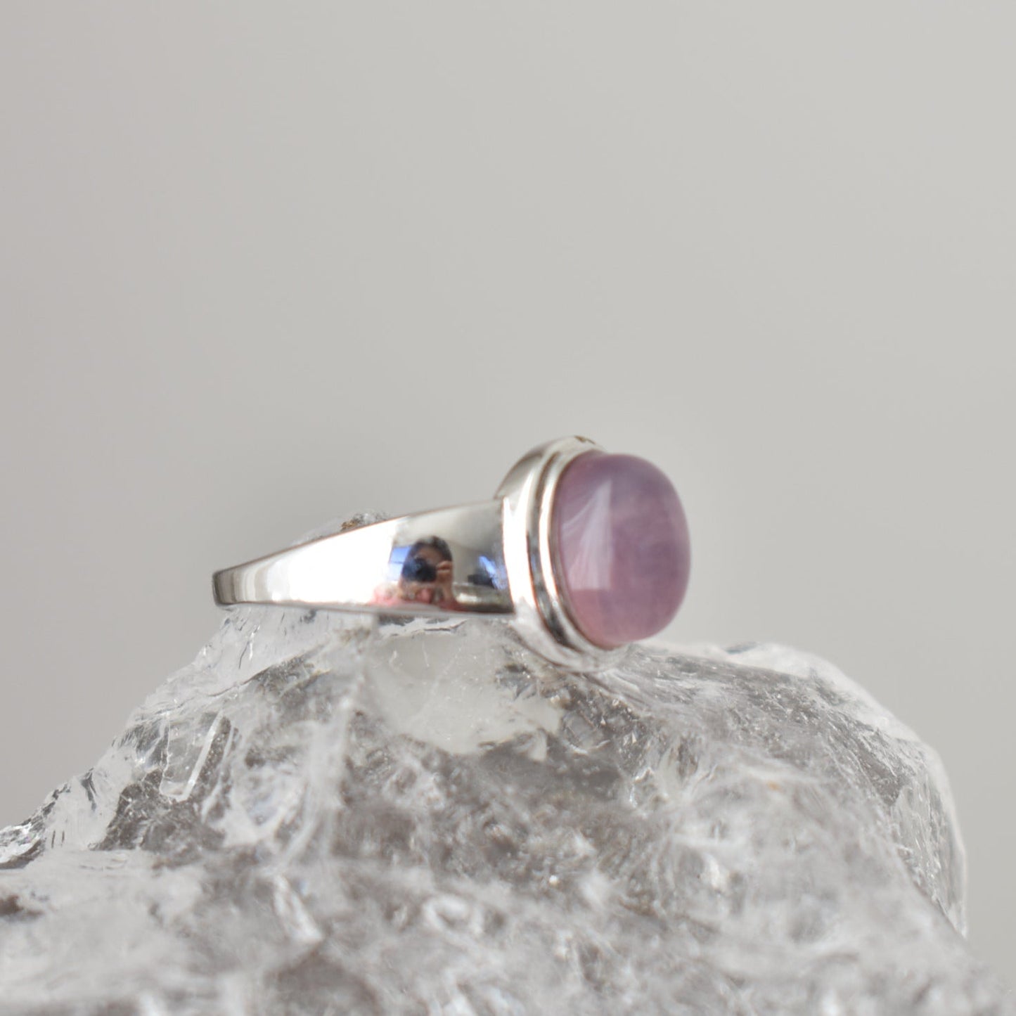 Asterism Rose Quartz Sterling Sliver Ring Adjustable