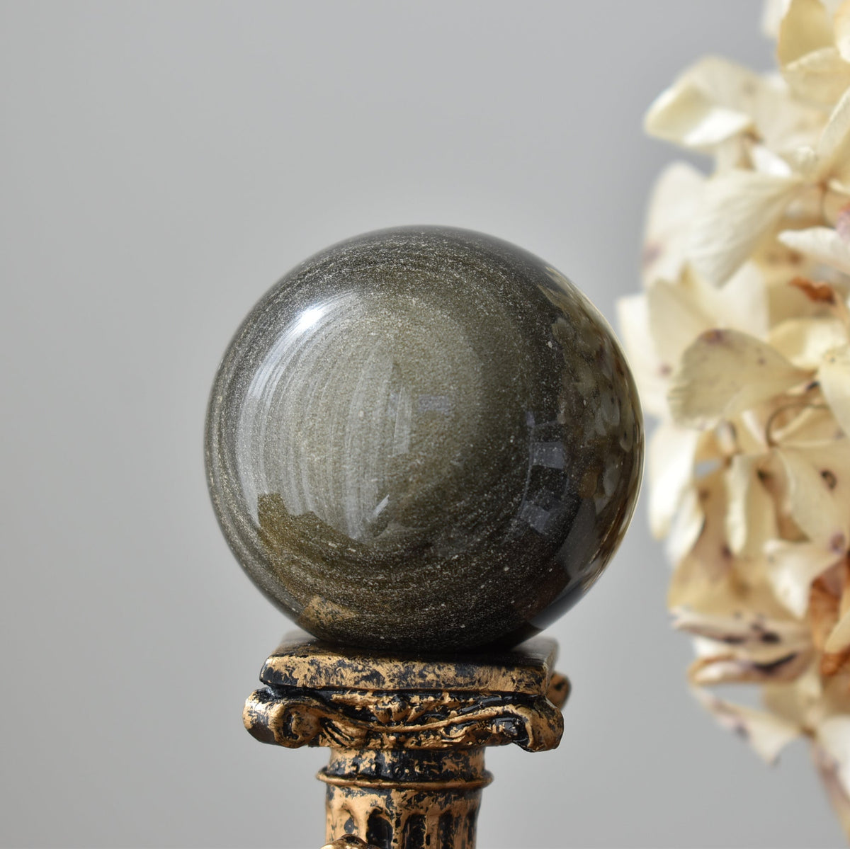 Golden Sheen Obsidian Sphere #1