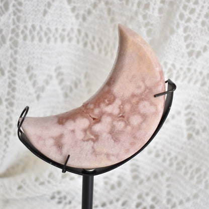 Pink Amethyst Moon on Stand #1