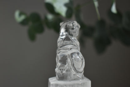 Hand Carved Clear Quartz Tiger High Grade