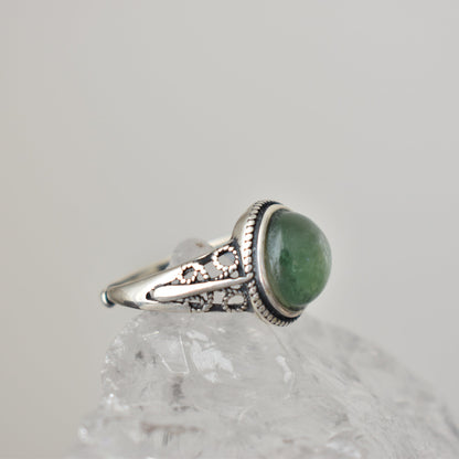 Green Lepidolite Sterling Sliver Ring