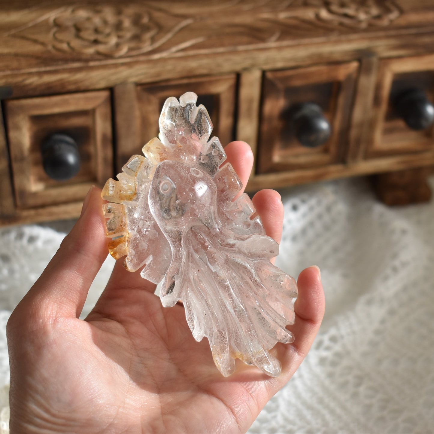 Clear Quartz Octopus Carvings