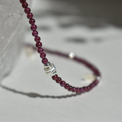 Delicate Vintage Garnet Anklet
