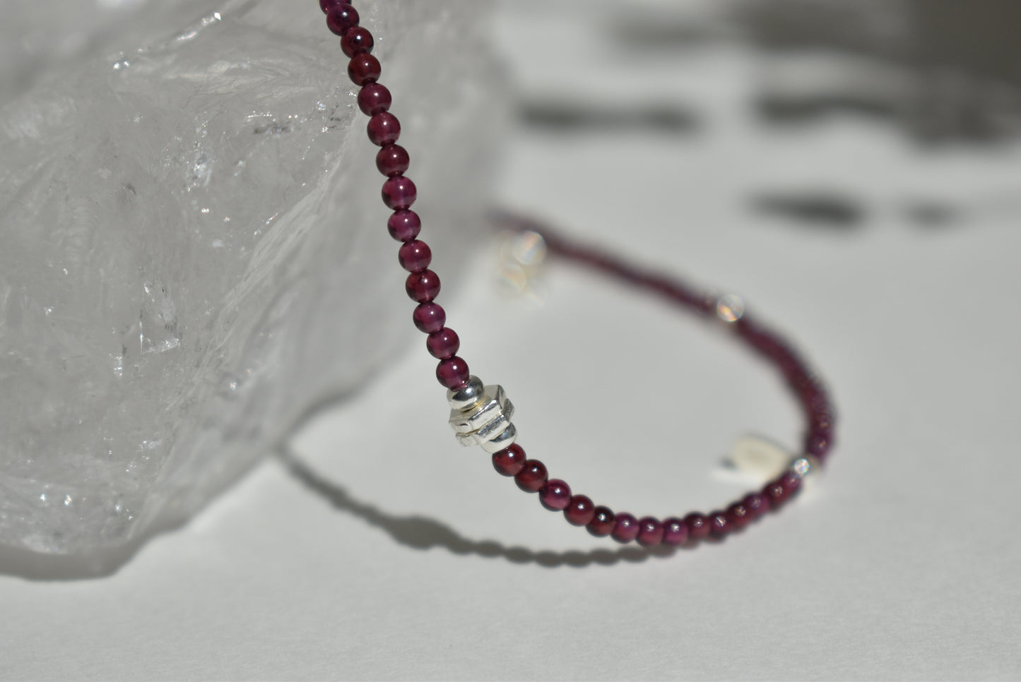 Delicate Vintage Garnet Anklet