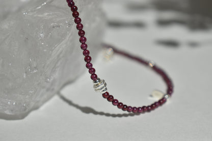 Delicate Vintage Garnet Anklet