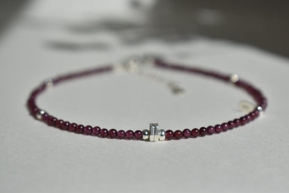 Delicate Vintage Garnet Anklet