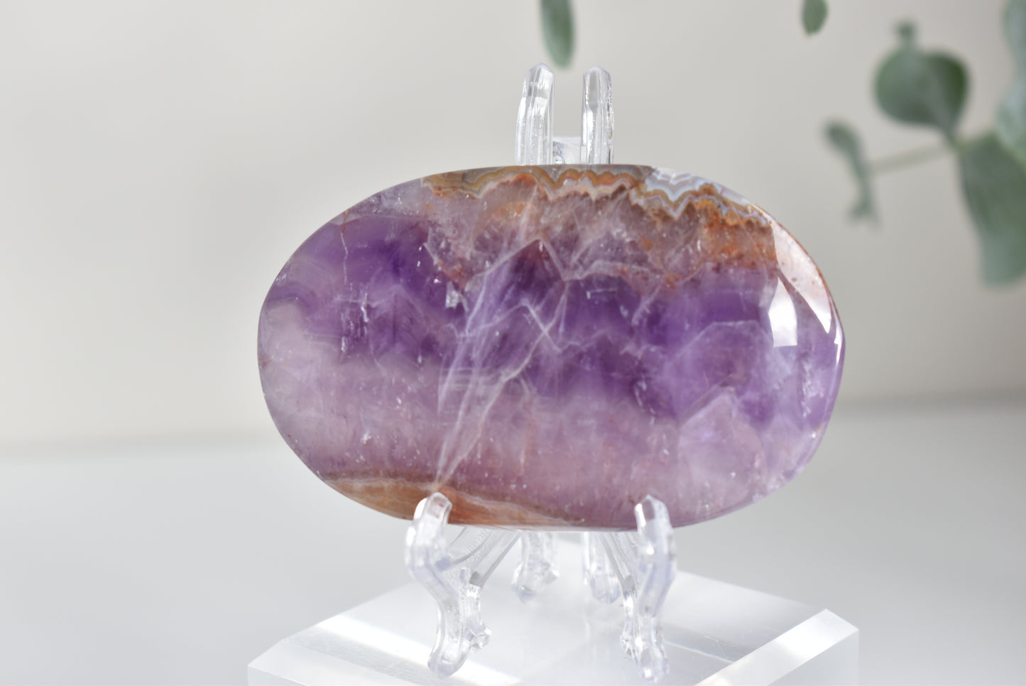 Large Mexican amethyst crazy lace agate Palmstone