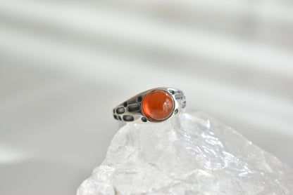 Garnet Sterling Sliver Ring Adjustable