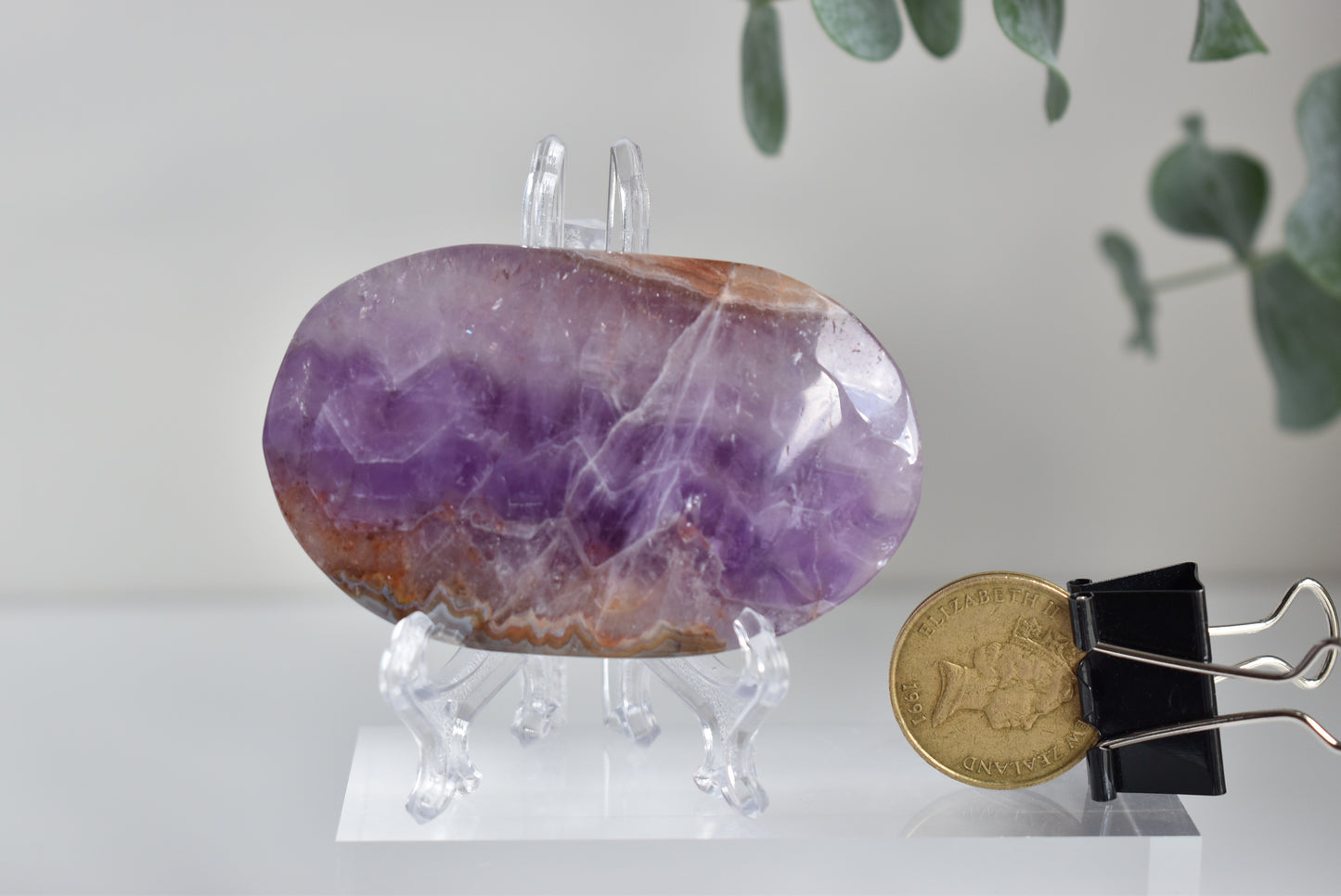 Large Mexican amethyst crazy lace agate Palmstone