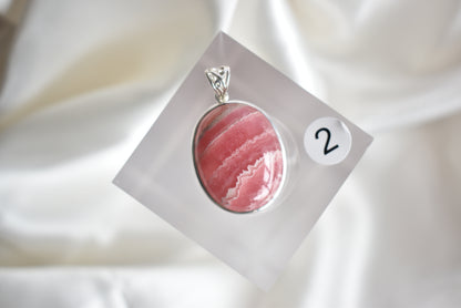 HG Rhodochrosite Sterling Sliver Pendant (Video)
