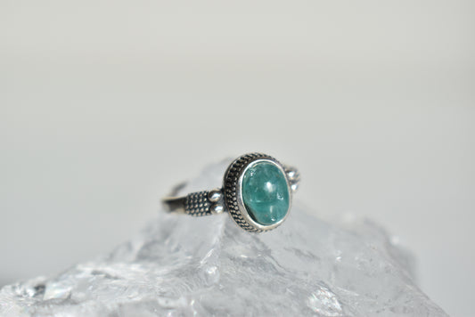 Emerald Lepidolite Sterling Sliver Ring