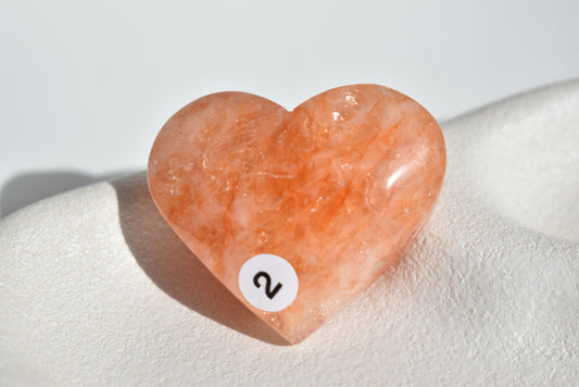 High Grade Fire Quartz Heart with Rainbow #2
