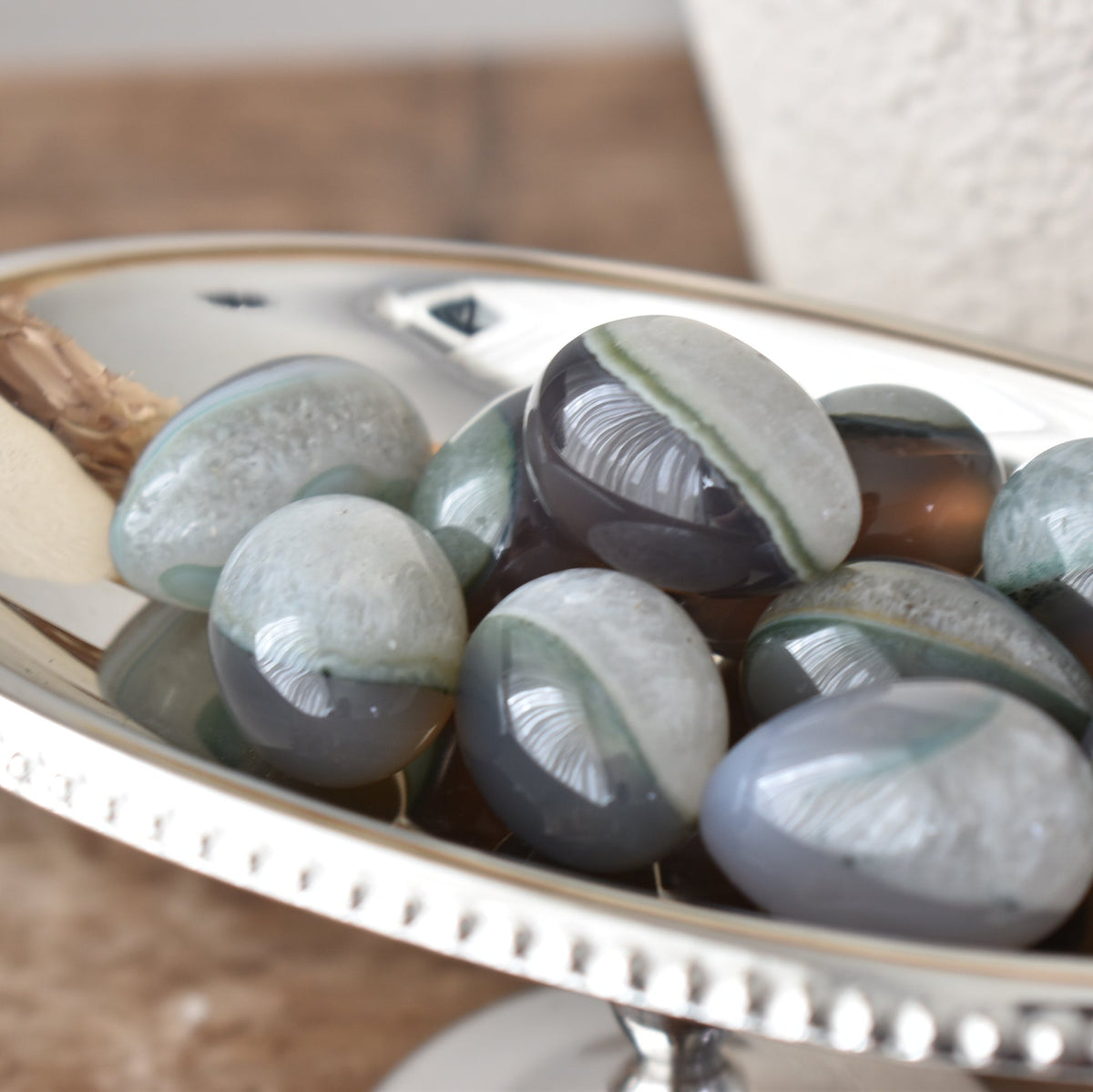 Green Druzy Agate Egg