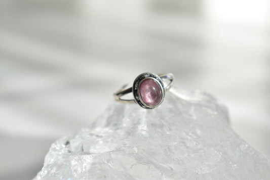 Pink Lepidolite Sterling Sliver Ring