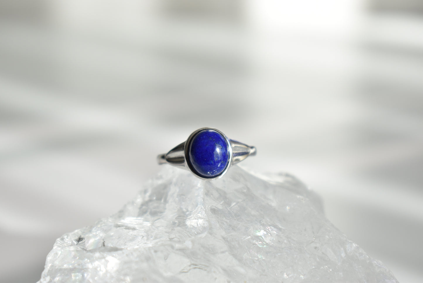 Lapis Lazuli Sterling Silver Ring Adjustable