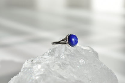 Lapis Lazuli Sterling Silver Ring Adjustable
