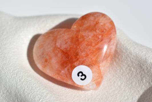 High Grade Fire Quartz Heart with Rainbow #3