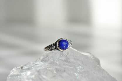 Lapis Lazuli Sterling Silver Ring Adjustable
