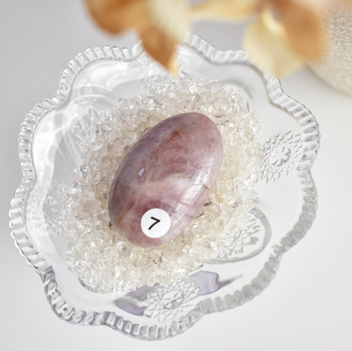 Lavender Rose Quartz Palmstone #7