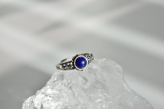 Lapis Lazuli Sterling Silver Ring Adjustable