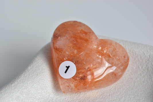 High Grade Fire Quartz Heart with Rainbow #1