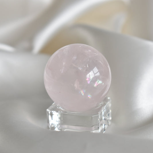 Small Rainbow Rose Quartz Sphere （Asterism video）