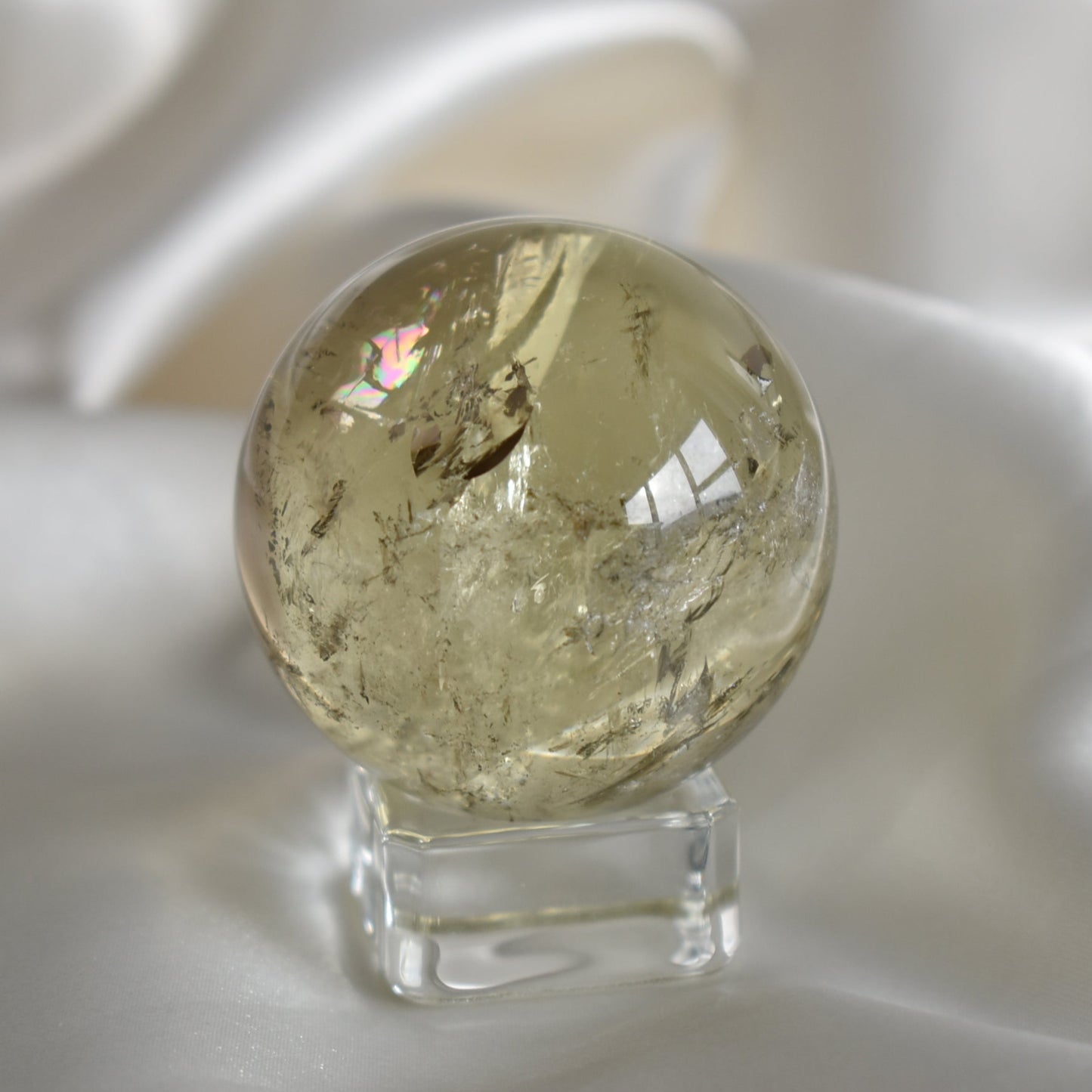 Rare Blue Angel Feather Phantom Citrine Sphere (Vidoe)