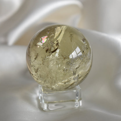 Rare Blue Angel Feather Phantom Citrine Sphere (Vidoe)