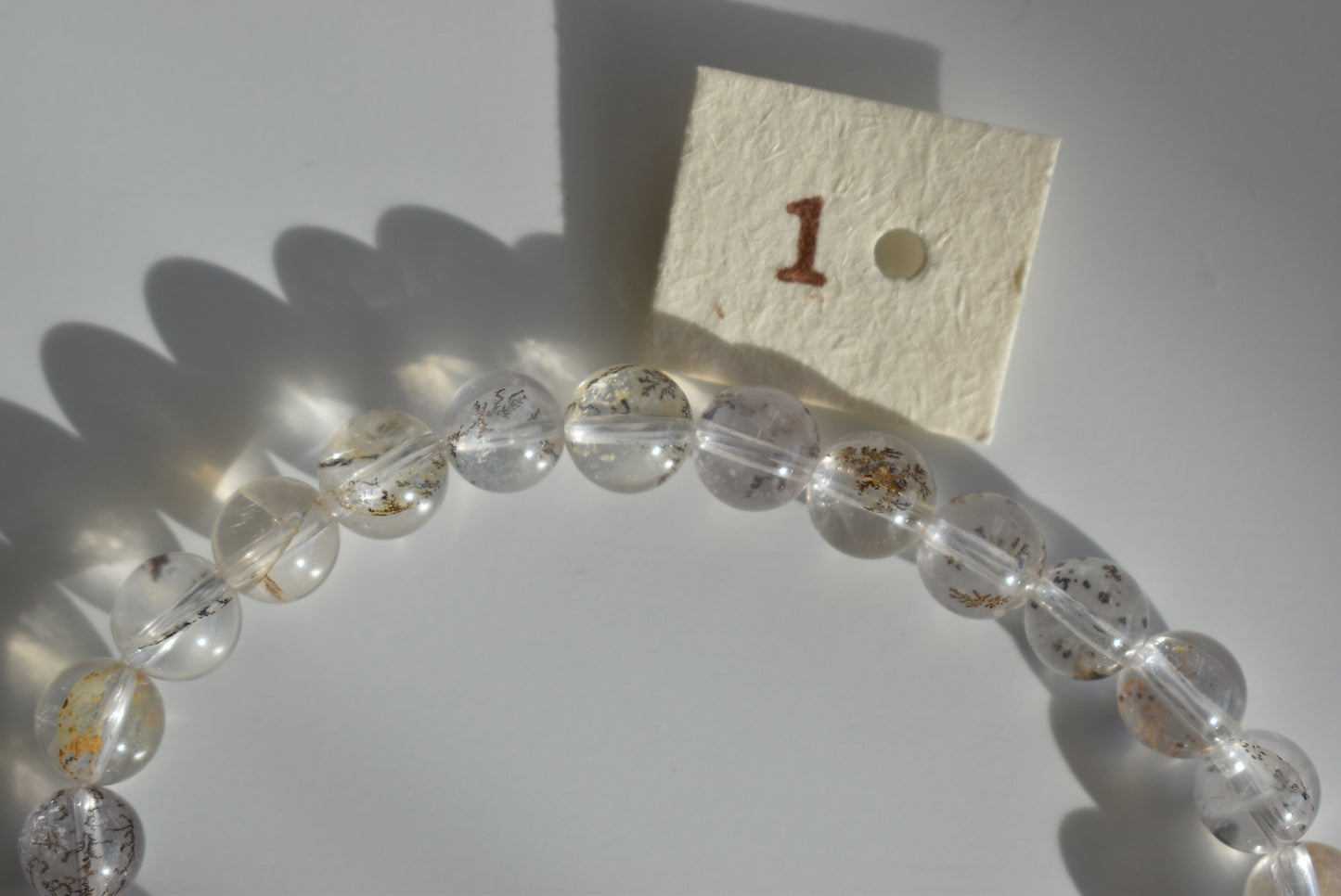 7mm Dendritic Clear Quartz Bracelet #1