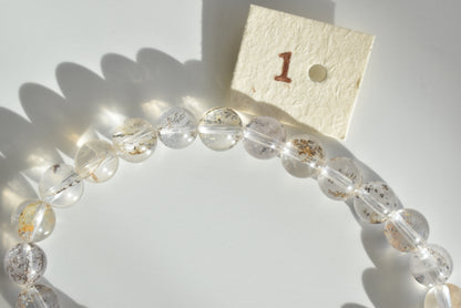 7mm Dendritic Clear Quartz Bracelet #1