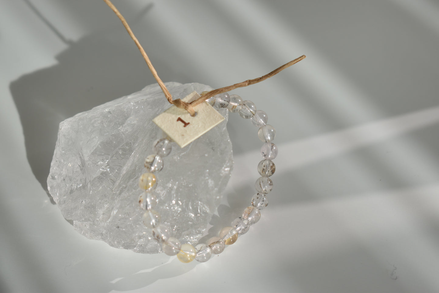 7mm Dendritic Clear Quartz Bracelet #1