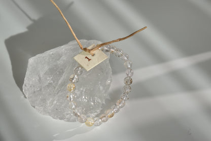 7mm Dendritic Clear Quartz Bracelet #1