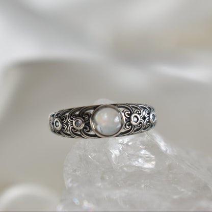 Moonstone Sterling Sliver Ring Adjustable