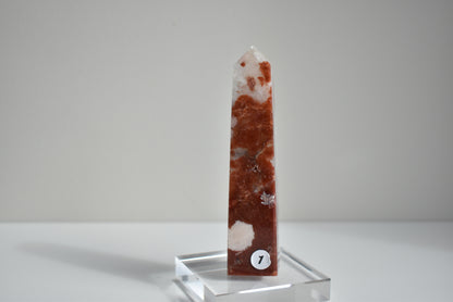 Red Flower Agate with Druzy Clear Quartz #1